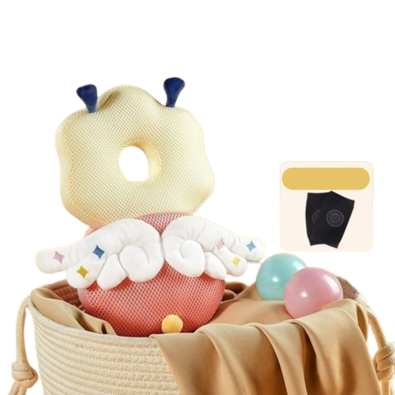 Almohada protectora para la cabeza del bebé + rodillera antideslizante